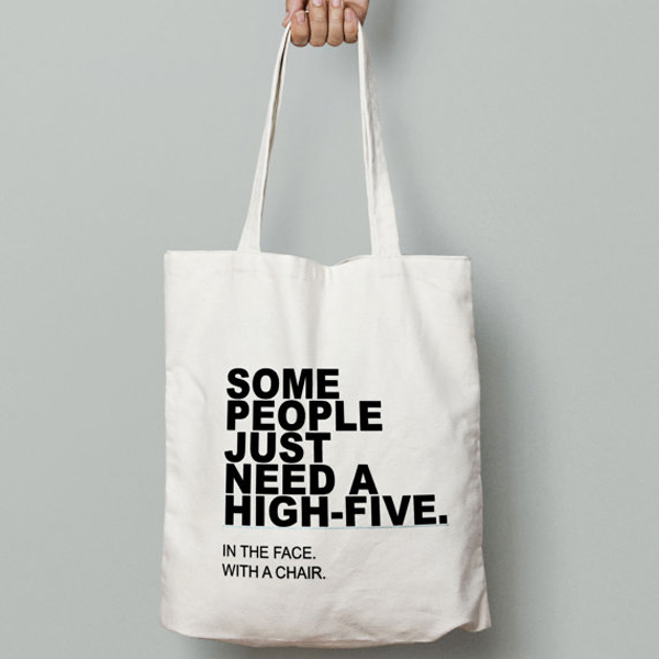 the high-five tote bag